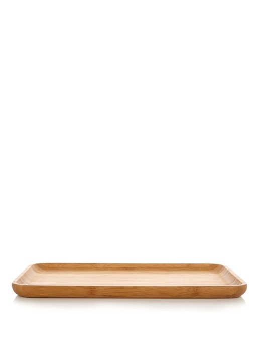Point-Virgule Dienblad van bamboe 35 x 24 cm - voorkant taupe
