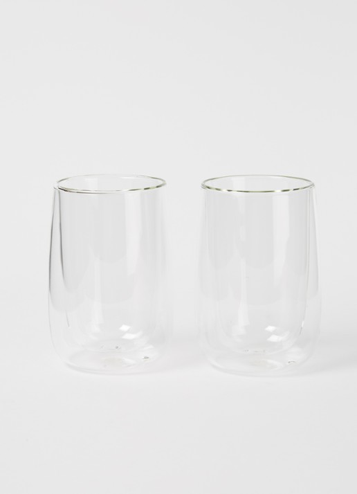 Point-Virgule Dubbelwandig koffie- en theeglas 35 cl set van 2 - voorkant 3 transparant