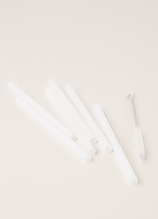 Point-Virgule Rietje van glas set van 6 - detail wit