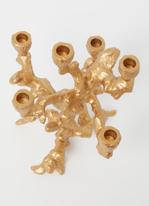POLSPOTTEN Apple Tree kandelaar S 32,5 cm - detail goud