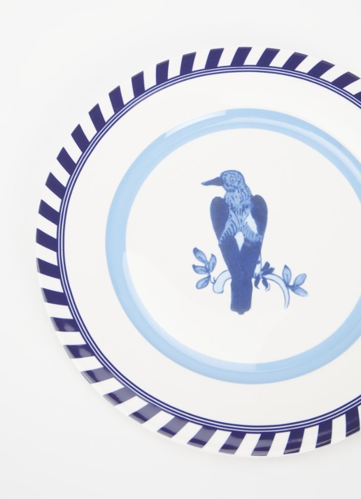 POLSPOTTEN Bird dinerbord 27 cm set van 2 - detail blauw