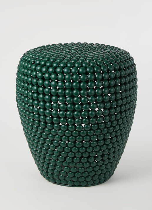 POLSPOTTEN Dot kruk mat 40 cm - voorkant 2 donkergroen