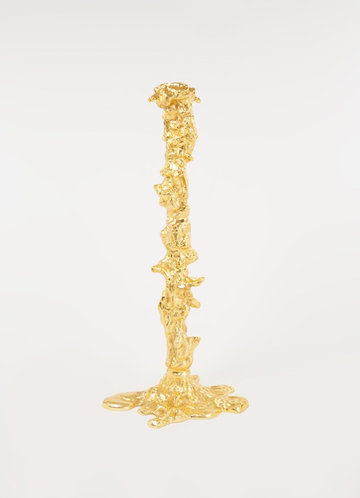POLSPOTTEN Drip kandelaar 50 cm  - voorkant 2 goud
