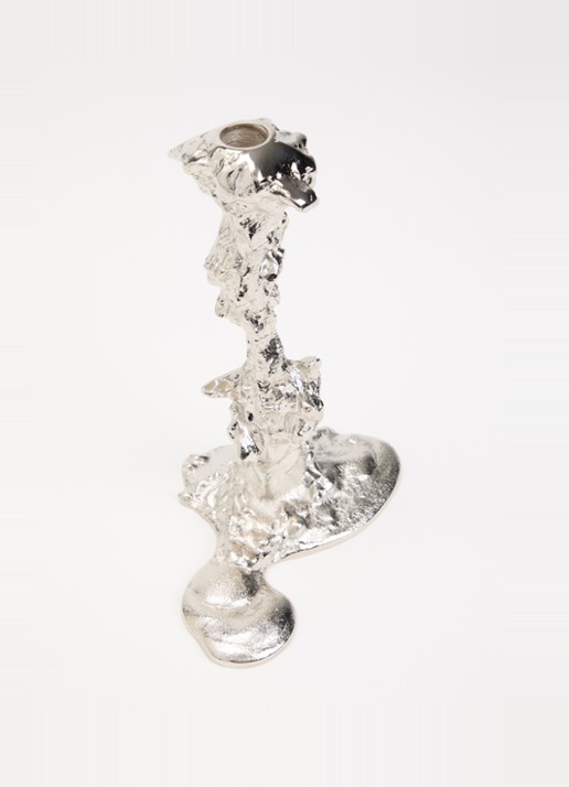 POLSPOTTEN Drip L kandelaar 25 cm - voorkant 3 zilver