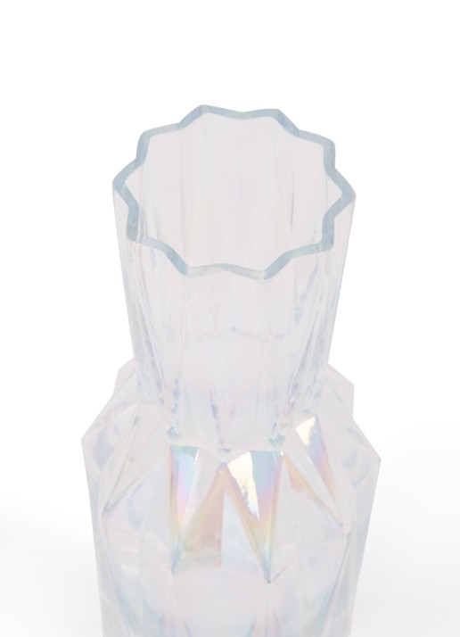 POLSPOTTEN Glass Folds L vaas 40 cm  - voorkant 2 transparant