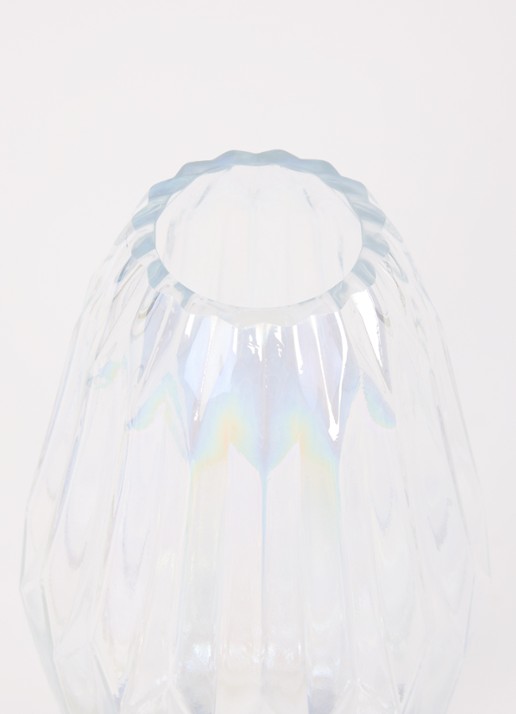 POLSPOTTEN Glass Folds M vaas 32 cm - voorkant 2 transparant
