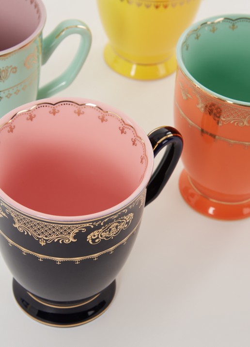 POLSPOTTEN Grandpa mok 30 cl set van 4 - voorkant 2 multicolor
