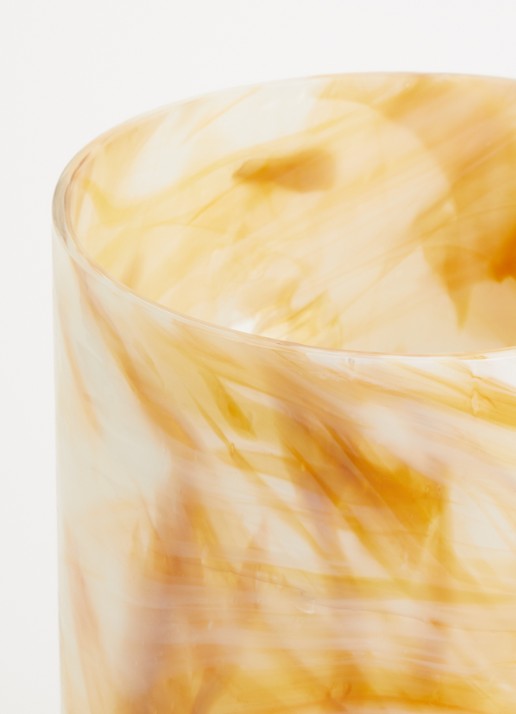 POLSPOTTEN Marbled vaas L 40 cm - voorkant 2 beige