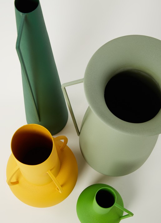 POLSPOTTEN Roman Green vaas set van 4 - detail groen