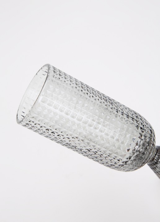 POLSPOTTEN Rooftop champagneglas 22 cl set van 4 - detail lichtgrijs