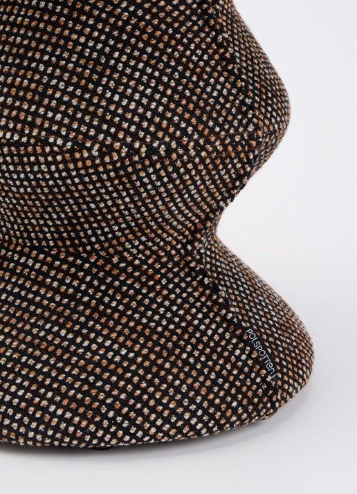 POLSPOTTEN Speckled Soft Zig Zag kruk 47 cm  - voorkant 2 donkerbruin