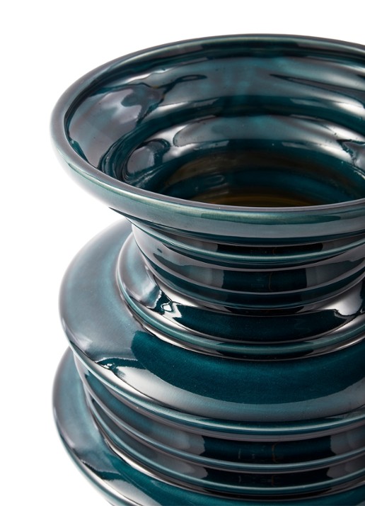 POLSPOTTEN Stacked Plates vaas 23 cm - detail 4 zeegroen