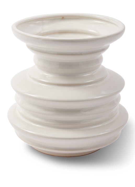 POLSPOTTEN Stacked Plates vaas 23 cm - detail 4 gebroken wit