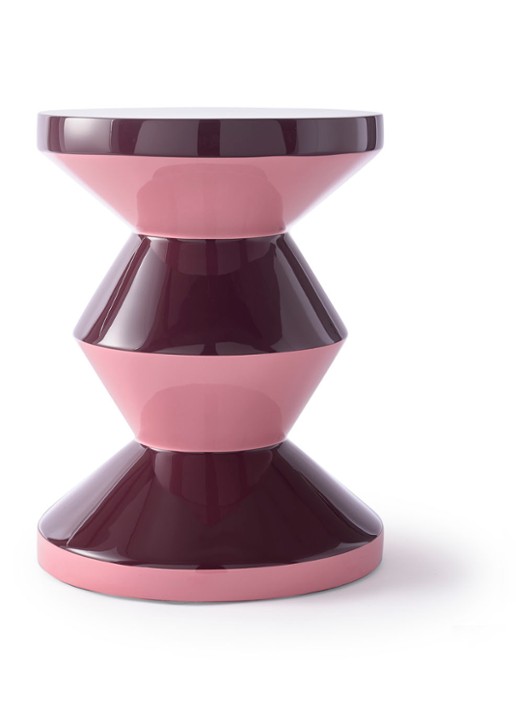 POLSPOTTEN Zig Zag kruk 46 cm - voorkant 2 roze