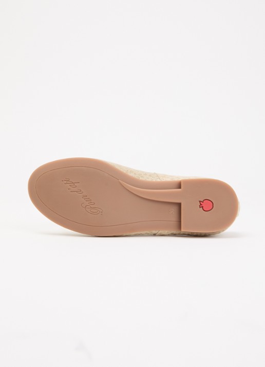 Pom d'Api Dory ballerina van leer met panterprint - detail goud