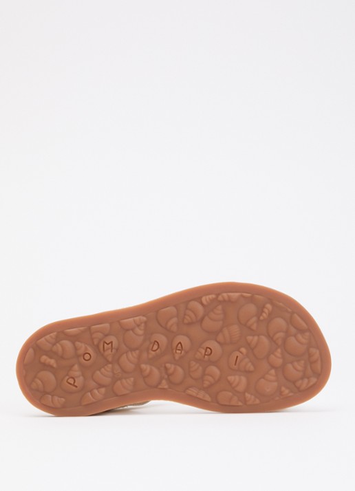 Pom d'Api Plagette Multi Flower sandaal van leer met metallic finish - detail lichtroze