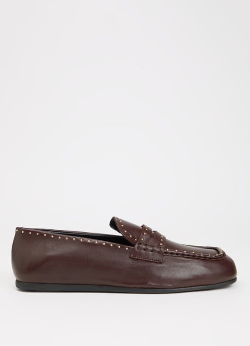 Posa Bardot loafer van leer met studs