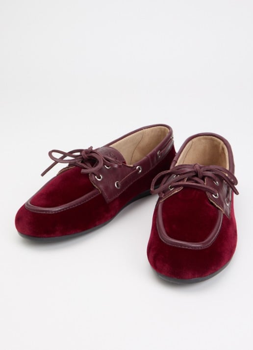 Posa Boat loafer van fluweel met details van leer - detail 2 bordeauxrood