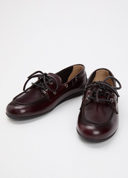 Posa Boat loafer van leer - detail 3 kastanjebruin