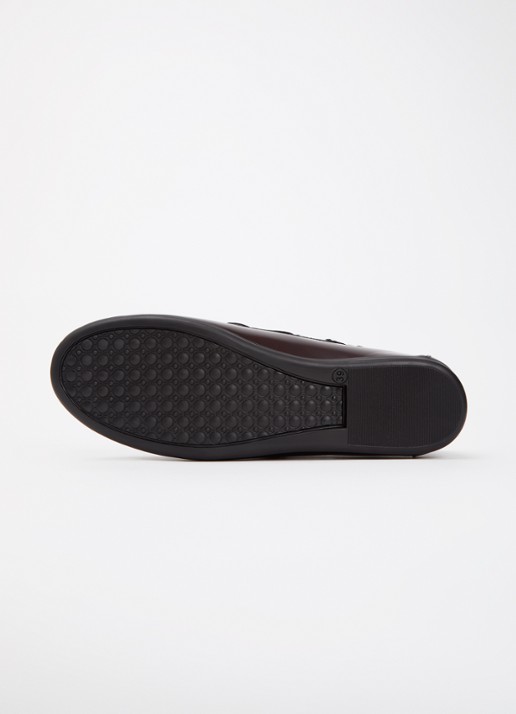 Posa Boat loafer van leer - detail 5 kastanjebruin