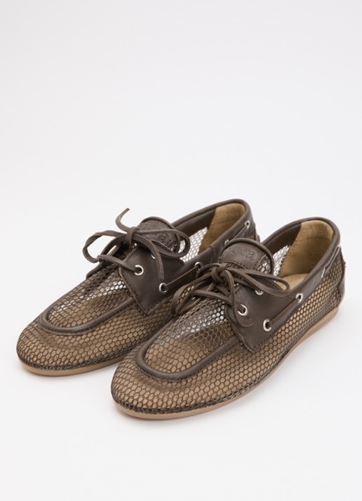 Posa Bootschoen met leren details - detail 2 donkerbruin