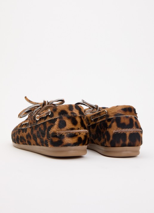Posa Bootschoen met panterprint - achterkant 4 camel