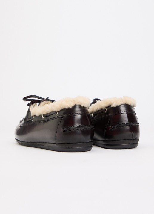 Posa Bootschoen van leer - achterkant bordeauxrood