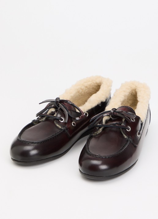 Posa Bootschoen van leer - detail 3 bordeauxrood