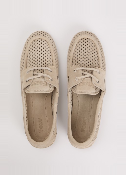 Posa Bootschoen van suède - detail 4 beige