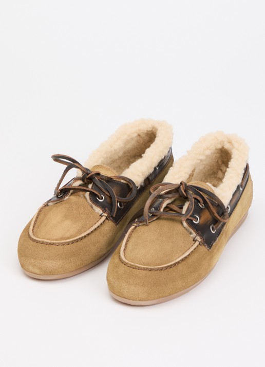 Posa Bootschoen van suède - detail 3 beige