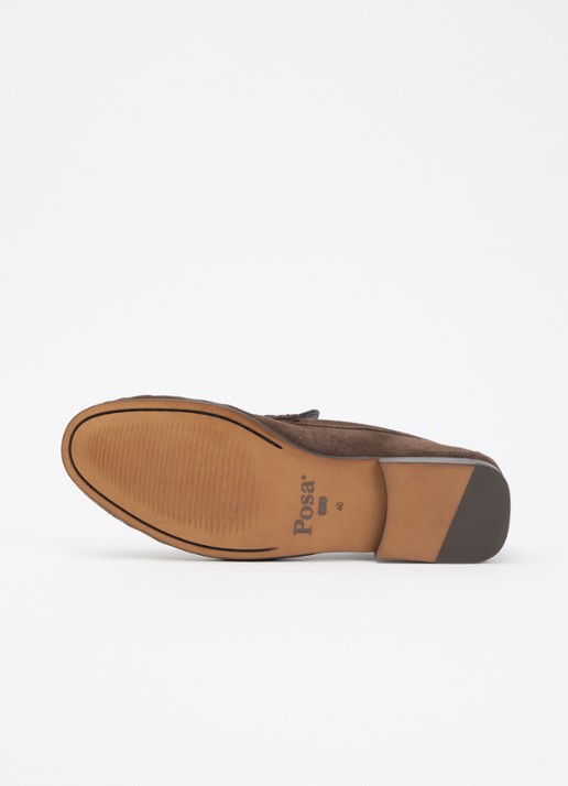 Posa Loafer van suède - detail 5 donkerbruin