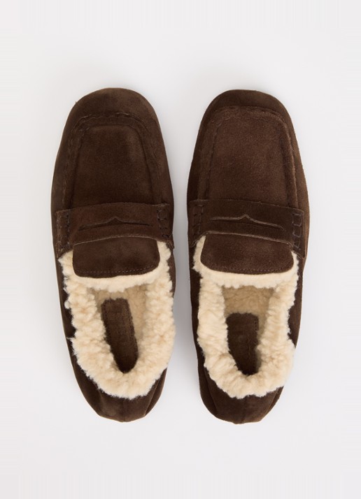 Posa Loafer van suède - detail 4 bruin
