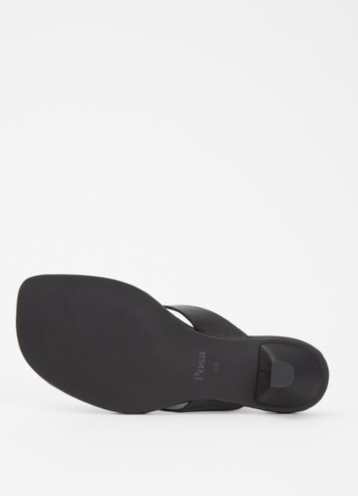Posa Mosaic sandalette van leer met studs - detail 5 zwart