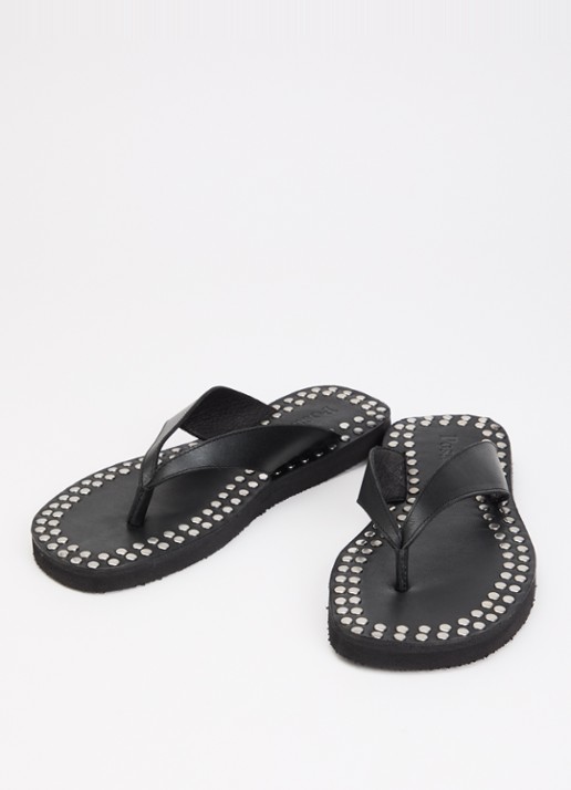 Posa Mosaic slipper van leer - detail 3 zwart