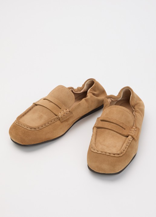 Posa Penny loafer van suède - detail 3 camel
