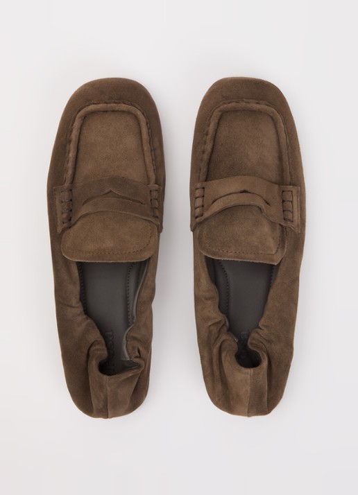 Posa Penny loafer van suède - detail 3 bruin