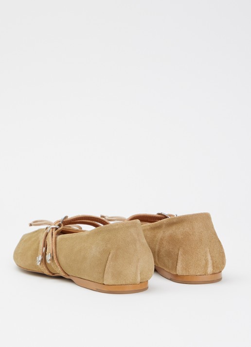Posa Vita ballerina van suède - achterkant 5 khaki