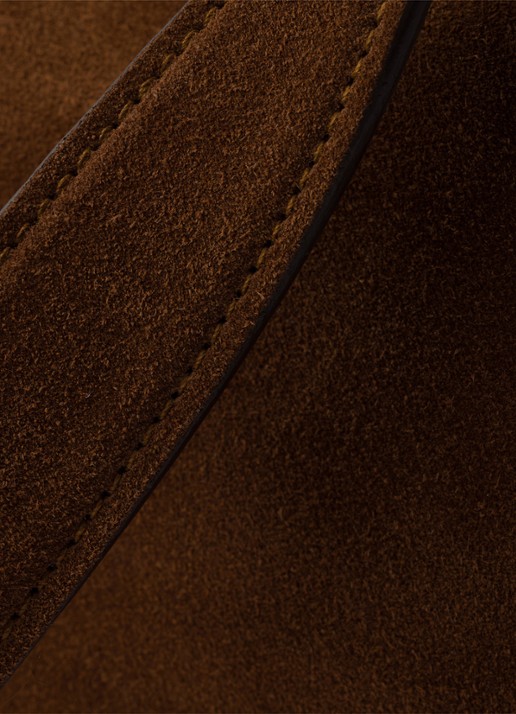 Prada Aimée Medium schoudertas van kalfssuède - detail 7 donkerbruin