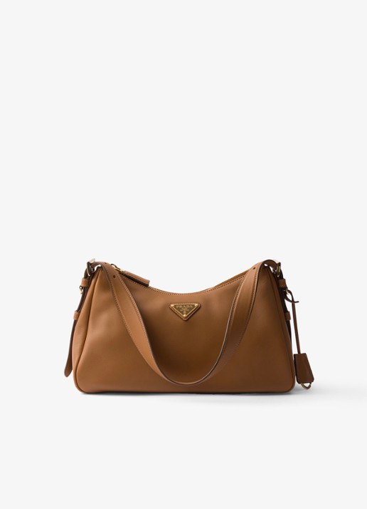 Prada Aimée Medium schoudertas van leer - voorkant 4 bruin