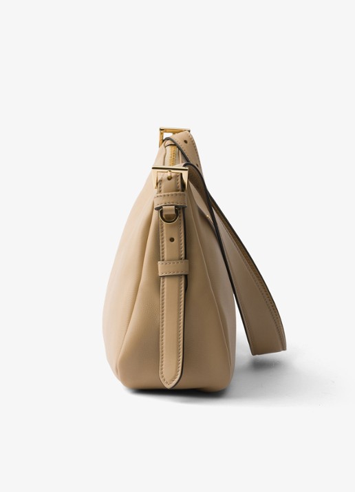 Prada Aimée Medium schoudertas van leer - detail 2 beige