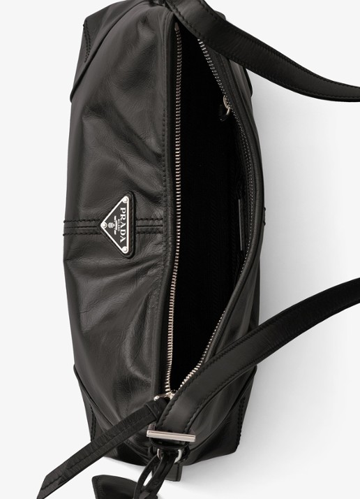 Prada Aimèe Medium schoudertas van leer - detail 2 zwart