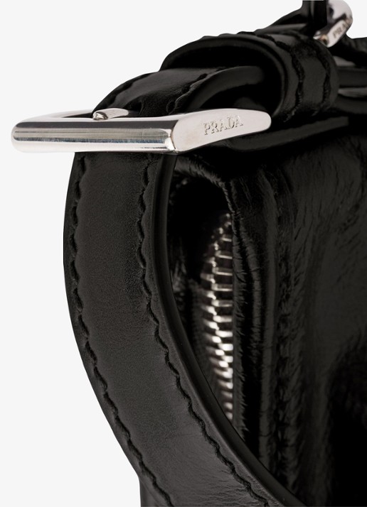 Prada Aimèe Medium schoudertas van leer - detail 3 zwart