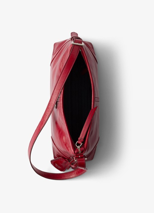 Prada Aimèe Medium schoudertas van leer - detail 3 rood
