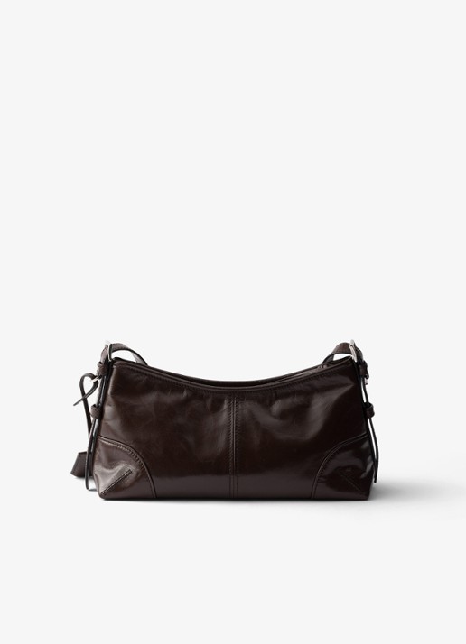 Prada Aimèe Medium schoudertas van leer - achterkant 6 bruin