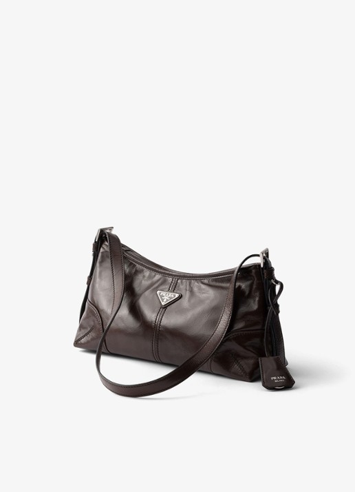 Prada Aimèe Medium schoudertas van leer - voorkant 2 bruin