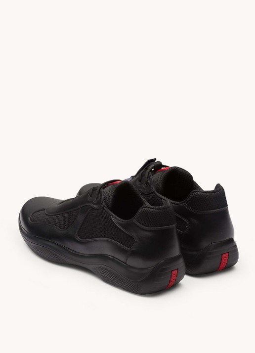 Prada America's Cup Original sneaker met leren details - detail 5 zwart