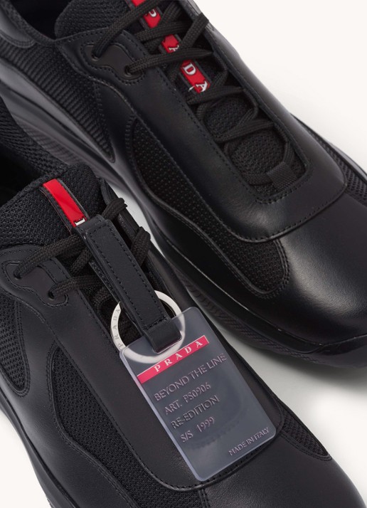 Prada America's Cup Original sneaker met leren details - detail 6 zwart