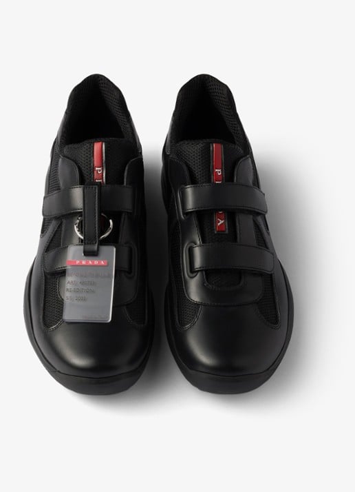 Prada America's Cup Original sneaker met leren details - detail 4 zwart