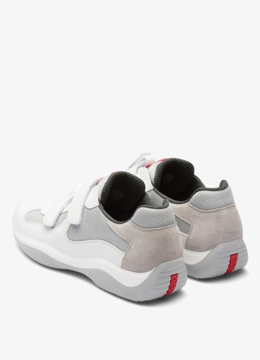 Prada America's Cup Original sneaker met leren details - achterkant 3 wit