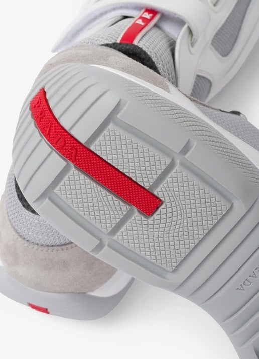 Prada America's Cup Original sneaker met leren details - detail 7 wit
